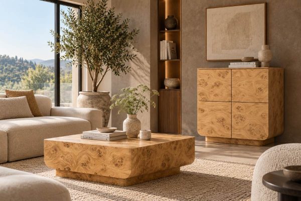 Gerudo Highboard Coffee Table roomset Burl oak small