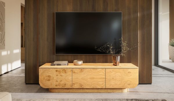 Gerudo TV oak burl roomset small
